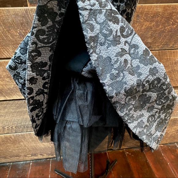 Betsy Johnson Full Skirted Brocade Strapless Mini Gown Gothic Witchy Victorian - Picture 7 of 14